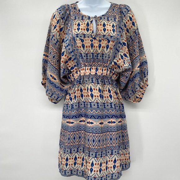 H&M MULTI-COLORED INDIA PRINT DRESS WOMENS SIZE 4 - Picture 1 of 7